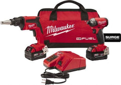 Milwaukee Tool - 18 Volt Cordless Tool Combination Kit - Includes Screwgun & Impact Driver, Lithium-Ion Battery Included - All Tool & Supply