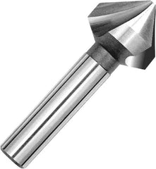 Magafor - 4.3mm Head Diam, 5/32" Shank Diam, 90° Solid Carbide Countersink - 1-9/16" OAL, Single End, Straight Shank, Right Hand Cut - All Tool & Supply