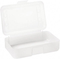 ADVANTUS - 1 Compartment, 8-1/2" Wide x 2-1/2" High x 5-1/2" Deep, Pencil Box with Lid - Polypropylene, Clear (Color) - All Tool & Supply