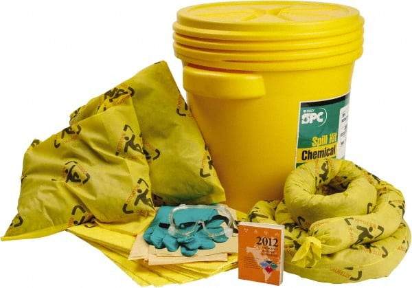 Brady SPC Sorbents - 16 Gal Capacity Chemical Spill Kit - 20 Gal Polyethylene Drum - All Tool & Supply