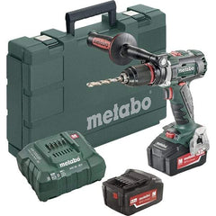 Metabo - 18 Volt 1/2" Chuck Pistol Grip Handle Cordless Drill - 0-500 & 0-1850 RPM, Keyless Chuck, Reversible, 2 Lithium-Ion Batteries Included - All Tool & Supply