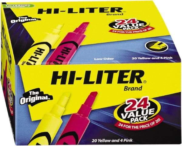 HiLiter - Pink, Yellow Highlighter - Chisel Tip, AP Nontoxic Ink - All Tool & Supply