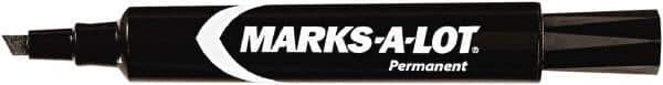 Marks-A-Lot - Black Permanent Marker - Chisel Tip, AP Nontoxic Ink - All Tool & Supply