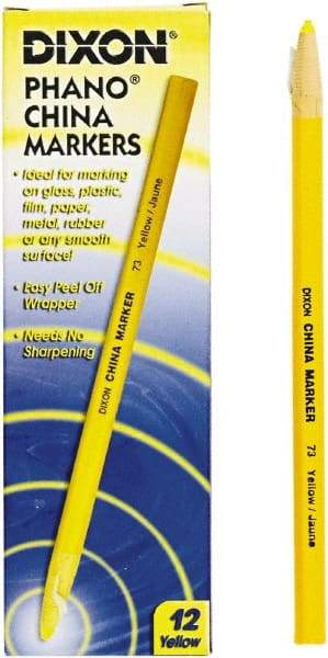 DIXON - Yellow China Marker - Soft Crayon Tip, Wax - All Tool & Supply