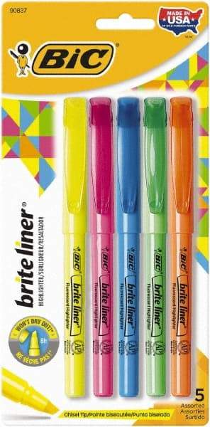 Bic - Assorted Colors Highlighter - Chisel Tip, Water Base Ink - All Tool & Supply