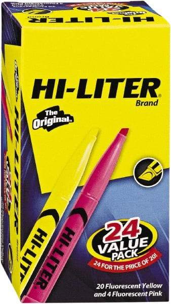 HiLiter - Yellow, Pink Highlighter - Chisel Tip, AP Nontoxic Ink - All Tool & Supply