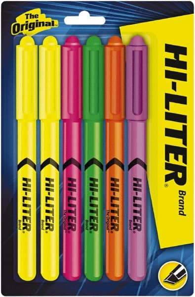 HiLiter - Green, Orange, Pink, Purple, Yellow Highlighter - Chisel Tip, AP Nontoxic Ink - All Tool & Supply