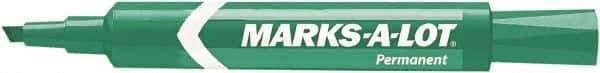 Marks-A-Lot - Green Permanent Marker - Chisel Tip, AP Nontoxic Ink - All Tool & Supply