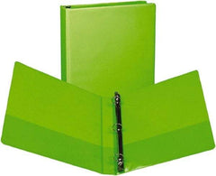 Samsill - 225 Sheet Capacity, 11 x 8-1/2", View Ring Binder - Vinyl Covered Chipboard, Lime - All Tool & Supply