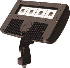 Lithonia Lighting - 1 Head, 120-277 Volt, 78 Watt, LED Floodlight Fixture - Pole Mount & Wall Mount & Ground, 3-5/16" Long x 12-7/8" Wide x 7-3/4" High, Aluminum Housing - All Tool & Supply