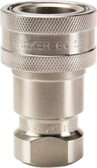 Parker - 3/8 NPTF 316 Stainless Steel Hydraulic Hose Female Pipe Thread Coupler - 1,500 psi, 6 GPM - All Tool & Supply