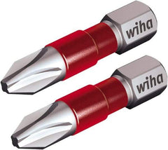 Wiha - #2 Phillips Screwdriver Bit - 1/4" Hex Drive, 1-9/64" OAL - All Tool & Supply