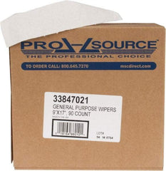 PRO-SOURCE - Dry General Purpose Wipes - Pop-Up, 17" x 9" Sheet Size, White - All Tool & Supply