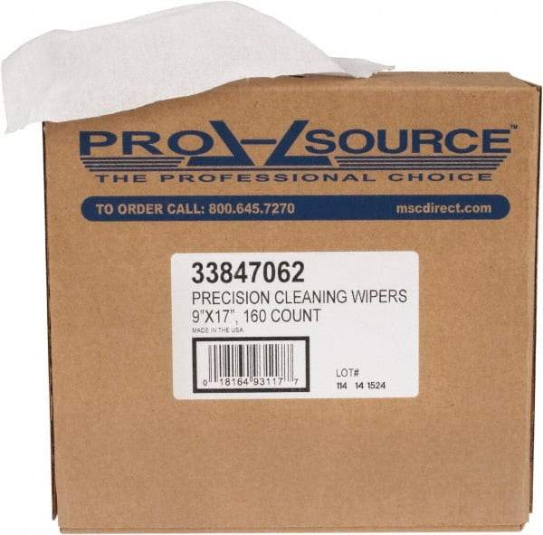 PRO-SOURCE - Dry Shop Towel/Industrial Wipes - Pop-Up, 17" x 9" Sheet Size, White - All Tool & Supply