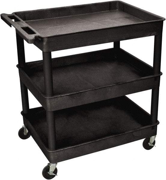 Luxor - 300 Lb Capacity, 24" Wide x 18" Long x 38" High Shelf Cart - 3 Shelf, Plastic - All Tool & Supply