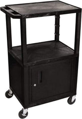 Luxor - 300 Lb Capacity, 24" Wide x 18" Long x 42" High Standard Utility Cart - 3 Shelf, Plastic - All Tool & Supply