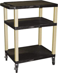 Luxor - 300 Lb Capacity, 24" Wide x 18" Long x 34" High Standard Utility Cart - 3 Shelf, Plastic - All Tool & Supply