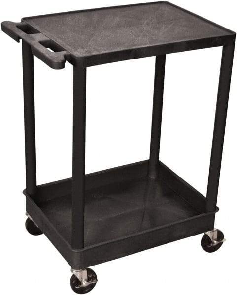 Luxor - 300 Lb Capacity, 24" Wide x 18" Long x 35" High Shelf Cart - 2 Shelf, Plastic - All Tool & Supply