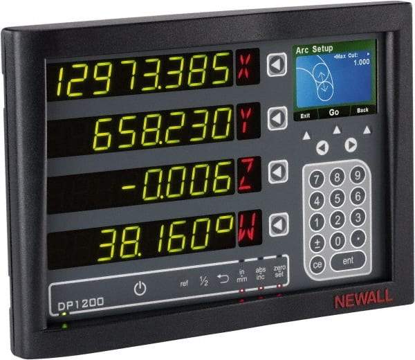 Newall - 4 Axes, Milling, Turning, Grinding & Lathe Compatible DRO Counter - LED Display, Programmable Memory - All Tool & Supply