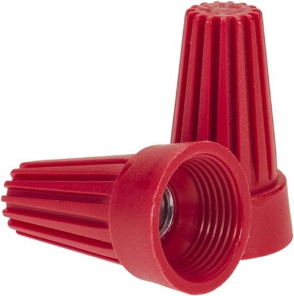 Ideal - 2, 14 to 4, 12 AWG, 600 Volt, Flame Retardant, Standard Twist on Wire Connector - Red, 221°F - All Tool & Supply