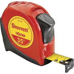 Starrett - 35' x 1" Yellow Blade Tape Measure - 1/16" Graduation, S1 Graduation Style, Red Case - All Tool & Supply