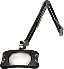 O.C. White - 43 Inch, Gooseneck, Clamp on, LED, Black, Magnifying Task Light - 8 Watt, 2x Magnification, 7 Inch Wide, 5-1/4 Inch Long - All Tool & Supply