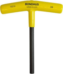 Bondhus - 3/8" Hex, T-Handle Cushion Grip, Hex Key - 6" OAL, Protanium High Torque Steel, Inch System of Measurement - All Tool & Supply