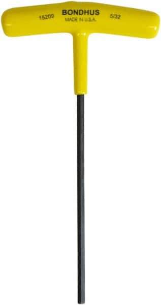 Bondhus - 5/32" Hex, T-Handle Cushion Grip, Hex Key - 6" OAL, Protanium High Torque Steel, Inch System of Measurement - All Tool & Supply