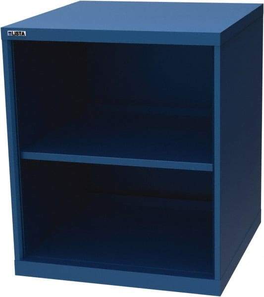 LISTA - 2 Shelf, 33-1/2" High x 28" Wide Bookcase - 28-1/2" Deep, Steel, Blue - All Tool & Supply