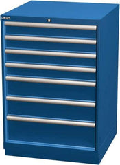 LISTA - 7 Drawer, Modular Storage Cabinet - Steel, 28-1/4" Wide x 28-1/2" Deep x 41-3/4" High, Blue - All Tool & Supply