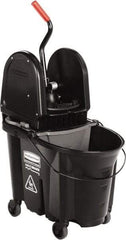 Rubbermaid - 35 Qt Plastic Steel Bucket & Wringer - 510.54mm Long x 927.1mm High x 398.78mm Wide, Black - All Tool & Supply