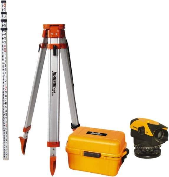 Johnson Level & Tool - 26x Magnification, 2.62 to 350 Ft. Measuring Range, Automatic Optical Level Kit - Accuracy 1/16 Inch at 200 Ft., Kit Includes Tripod, 13 Grade Rod, Hard Shell Carrying Case - All Tool & Supply