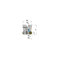 Indexable Copy Face Mills; Maximum Depth Of Cut: 3.00 mm; Compatible Insert Size Code: RNHU 1205..; Arbor Hole Diameter (mm): 22.00; Maximum Ramping Angle: 0  ™; Overall Height (mm): 40.00 mm; Series: A252-12; Number of Cutter Inserts: 7; Cutter Style: A2