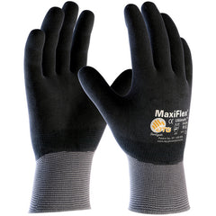 ‎34-876/XXL MaxiFlex Seamless Knits - MaxiFlex Ultimate - 15G Gry. Nylon Shell - Full Coat Black MFoam Nitrile - Exact Industrial Supply