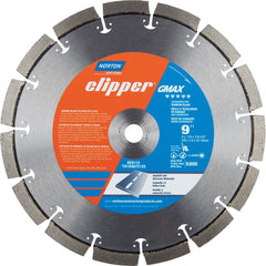 Wet & Dry Cut Saw Blade: 9″ Dia, 7/8″ Arbor Hole, 0.11″ Kerf Width, 16 Teeth High Speed Steel Teeth, Use on Concrete, Standard Arbor