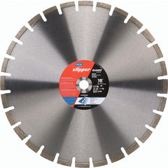 Wet & Dry Cut Saw Blade: 18″ Dia, 1″ Arbor Hole, 3.2″ Kerf Width, 28 Teeth High Speed Steel Teeth, Use on Concrete, Standard Arbor