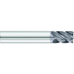 3/4 x 3/4 x 1-1/4 x 4 OAL .030 C/R 5 Flute Carbide End Mill - Round Shank-AlCrN Coated - All Tool & Supply