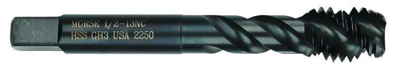 1-3/4-5 Dia. - GH7 - 6 FL - Premium HSS - Black Oxide-Semi Bottoming Oversize +.0035 Shear Tap - All Tool & Supply