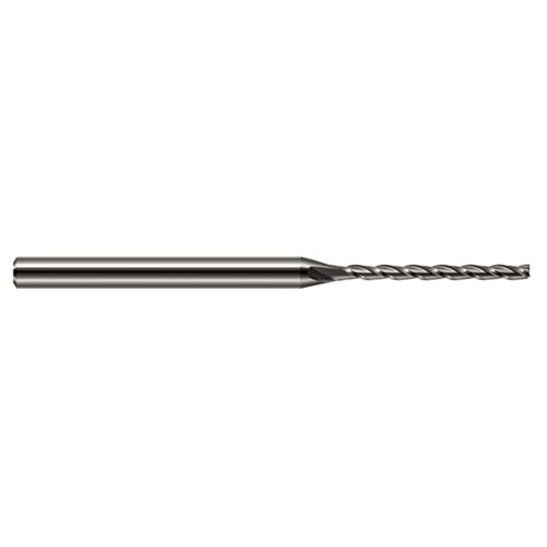 Miniature End Mills - Long Flute - 0.0780″ (5/64″) Cutter Diameter × 0.9400″ Length of Cut Carbide Square End Mill, 3 Flutes - Exact Industrial Supply