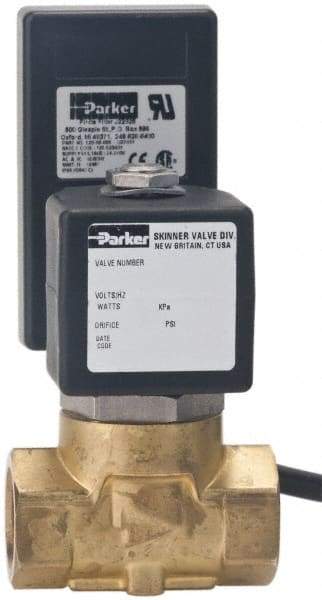 Parker - 1/4" Port, 2 Way, Timer Drain Valve, Brass Solenoid Valve - Normally Closed, FKM Seal - All Tool & Supply