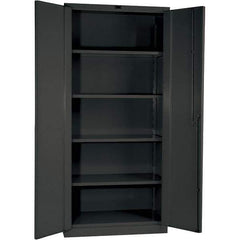 Hallowell - 4 Shelf Locking Storage Cabinet - Steel, 48" Wide x 24" Deep x 78" High, Gray - All Tool & Supply