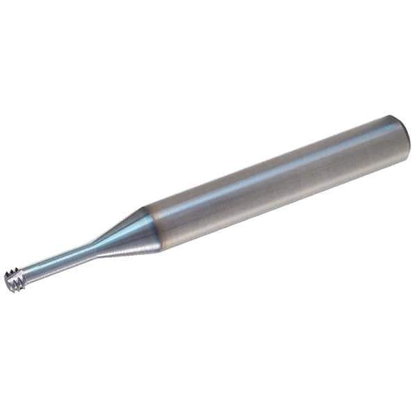 Vargus - 1/4-20 Thread, 0.2362" Shank Diam, TiCN Coating, Solid Carbide Straight Flute Thread Mill - 3 Flutes, 2.244" OAL, 1/4" Min Noml Diameter - All Tool & Supply