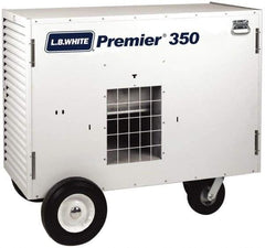 LB White - 350,000 BTU Rating, Two Stage Ductable Unit Heater - 9,000 Sq Ft Max Heating Area, 500 Gal Tank Capacity, Fuel with Propane - All Tool & Supply