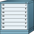 Bench-Standard Cabinet - 7 Drawers - 30 x 28-1/4 x 33-1/4" - Single Drawer Access - All Tool & Supply