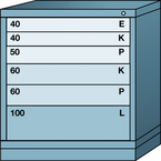 Bench-Standard Cabinet - 6 Drawers - 30 x 28-1/4 x 33-1/4" - Single Drawer Access - All Tool & Supply