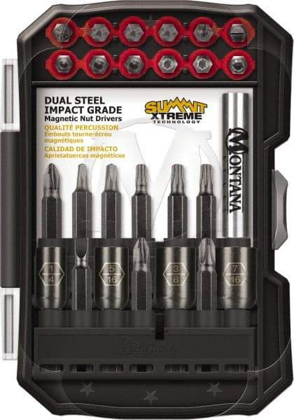 Montana - 26 Piece, Power Driving Set - 0.05 to 1/4" Hex, #1, #2, 1/4" Drive - All Tool & Supply