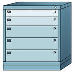 32.25 x 28.25 x 30'' (5 Drawers) - Pre-Engineered Modular Drawer Cabinet Bench Height (104 Compartments) - All Tool & Supply