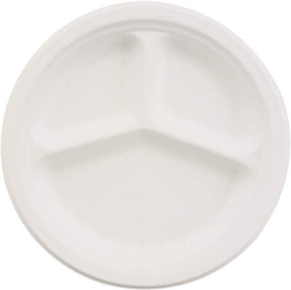 Chinet - Chinet 10-1/4" 3 Compartment Paper Plate - White - All Tool & Supply