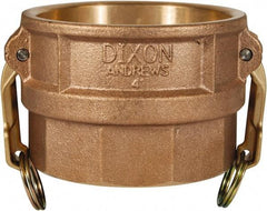 Dixon Valve & Coupling - 4" Brass Cam & Groove Suction & Discharge Hose Female Coupler Female NPT Thread - Part D, 4" Thread, 100 Max psi - All Tool & Supply