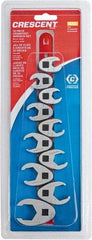 Crescent - 10 Piece, 9mm to 19mm, Crowfoot Wrench Set - Metric Measurement Standard, Full Polish Chrome Finish - All Tool & Supply